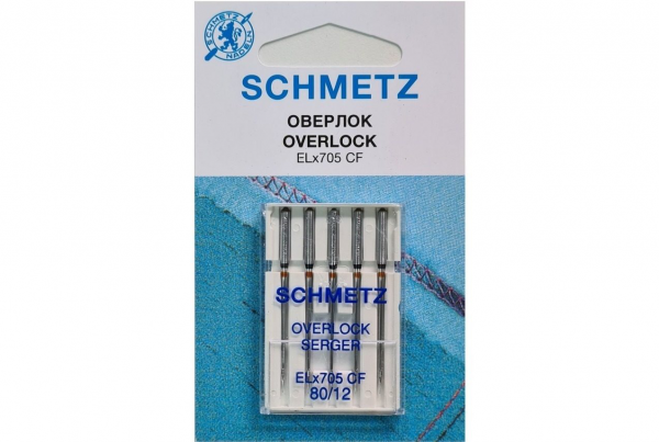 Иглы Schmetz для оверлока ELx705 CF №80, 5 шт в Данилове